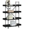vidaXL Bibliothèque à 4 niveaux noir 100x33x145,5 cm bois d'ingénierie