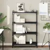 vidaXL Bibliothèque à 4 niveaux noir 80x30x120 cm bois d'ingénierie