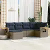 vidaXL Salon de jardin 6 pcs avec coussins gris résine tressée