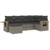 vidaXL Salon de jardin 7 pcs avec coussins noir résine tressée