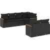 vidaXL Salon de jardin 7 pcs avec coussins noir résine tressée