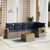 vidaXL Salon de jardin 6 pcs avec coussins gris résine tressée