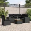 vidaXL Salon de jardin 6 pcs avec coussins noir résine tressée