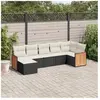vidaXL Salon de jardin 7 pcs avec coussins noir résine tressée