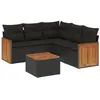 vidaXL Salon de jardin 6 pcs avec coussins noir résine tressée