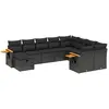 vidaXL Salon de jardin 10 pcs avec coussins noir résine tressée