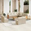 vidaXL Salon de jardin avec coussins 12 pcs beige résine tressée