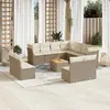 vidaXL Salon de jardin avec coussins 12 pcs beige résine tressée