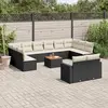 vidaXL Salon de jardin avec coussins 13 pcs noir résine tressée