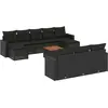 vidaXL Salon de jardin 11 pcs avec coussins noir résine tressée