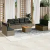 vidaXL Salon de jardin 9 pcs avec coussins gris résine tressée