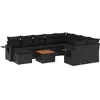 vidaXL Salon de jardin 11 pcs avec coussins noir résine tressée