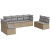 vidaXL Salon de jardin avec coussins 8 pcs beige résine tressée