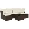 vidaXL Salon de jardin avec coussins 7 pcs marron résine tressée