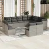 vidaXL Salon de jardin avec coussins 12 pcs gris clair résine tressée