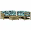vidaXL Salon de jardin 5 pcs avec coussins bois de pin imprégné