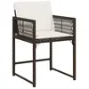 vidaXL Chaises de jardin avec coussins lot de 4 marron résine tressée