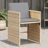 vidaXL Chaises de jardin avec coussins lot de 4 mélange beige