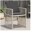 vidaXL Chaises de jardin avec coussins lot de 4 gris clair poly rotin