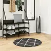 vidaXL Tapis shaggy à poils longs moderne noir et crème Ø 80 cm