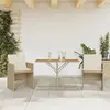vidaXL Ensemble de bistro 3 pcs avec coussins beige résine tressée