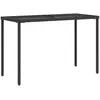 vidaXL Table de jardin dessus en verre noir 115x54x74cm résine tressée