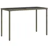 vidaXL Table de jardin dessus en verre gris 115x54x74cm résine tressée