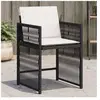 vidaXL Chaises de jardin lot de 4 avec coussins noir résine tressée