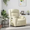 vidaXL Fauteuil inclinable de massage Crème Similicuir