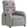 vidaXL Fauteuil inclinable de massage gris clair tissu microfibre
