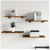 vidaXL Étagères murales 4 pcs chêne fumé 60x30x1,5cm bois d'ingénierie