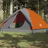 vidaXL Vidaxl Tente De Camping À Dôme 3 Personnes Gris Et Orange Imperméable