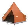 vidaXL Vidaxl Tente De Camping Tipi 4 Personnes Gris Et Orange Imperméable