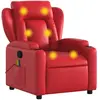 vidaXL Fauteuil de massage inclinable rouge similicuir