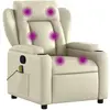 vidaXL Fauteuil inclinable de massage Crème Similicuir