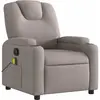 vidaXL Fauteuil de massage inclinable Taupe Tissu