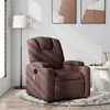 vidaXL Fauteuil de massage inclinable Marron foncé Tissu