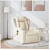 vidaXL Fauteuil de massage inclinable Crème Tissu