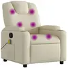 vidaXL Fauteuil inclinable de massage Crème Similicuir