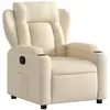 vidaXL Fauteuil inclinable Crème Tissu