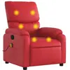 vidaXL Fauteuil de massage inclinable rouge similicuir