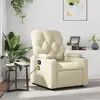vidaXL Fauteuil inclinable de massage Crème Similicuir