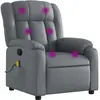 vidaXL Fauteuil de massage inclinable Gris Similicuir