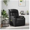 vidaXL Fauteuil de massage inclinable Noir Similicuir