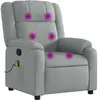 vidaXL Fauteuil de massage inclinable Gris clair Tissu