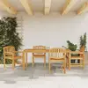 vidaXL Ensemble à manger de jardin 5pcs Bois de teck massif
