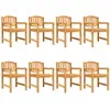 vidaXL Chaises de jardin lot de 8 58x59x88 cm bois massif de teck