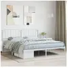 vidaXL Cadre de lit métal avec tête de lit blanc 160x200 cm