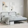 Vidaxl cadre de lit métal sans matelas avec tête de lit noir 183x213cm
