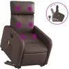 vidaXL Fauteuil inclinable de massage Marron Similicuir